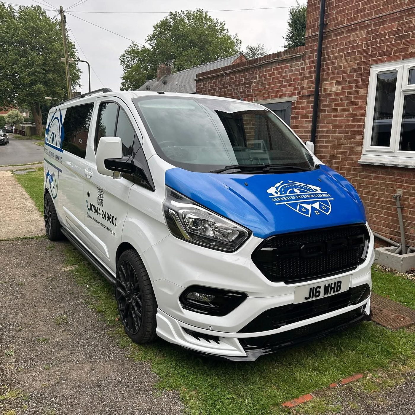 The Chichester Exterior Cleaning branded van on a customer’s driveway