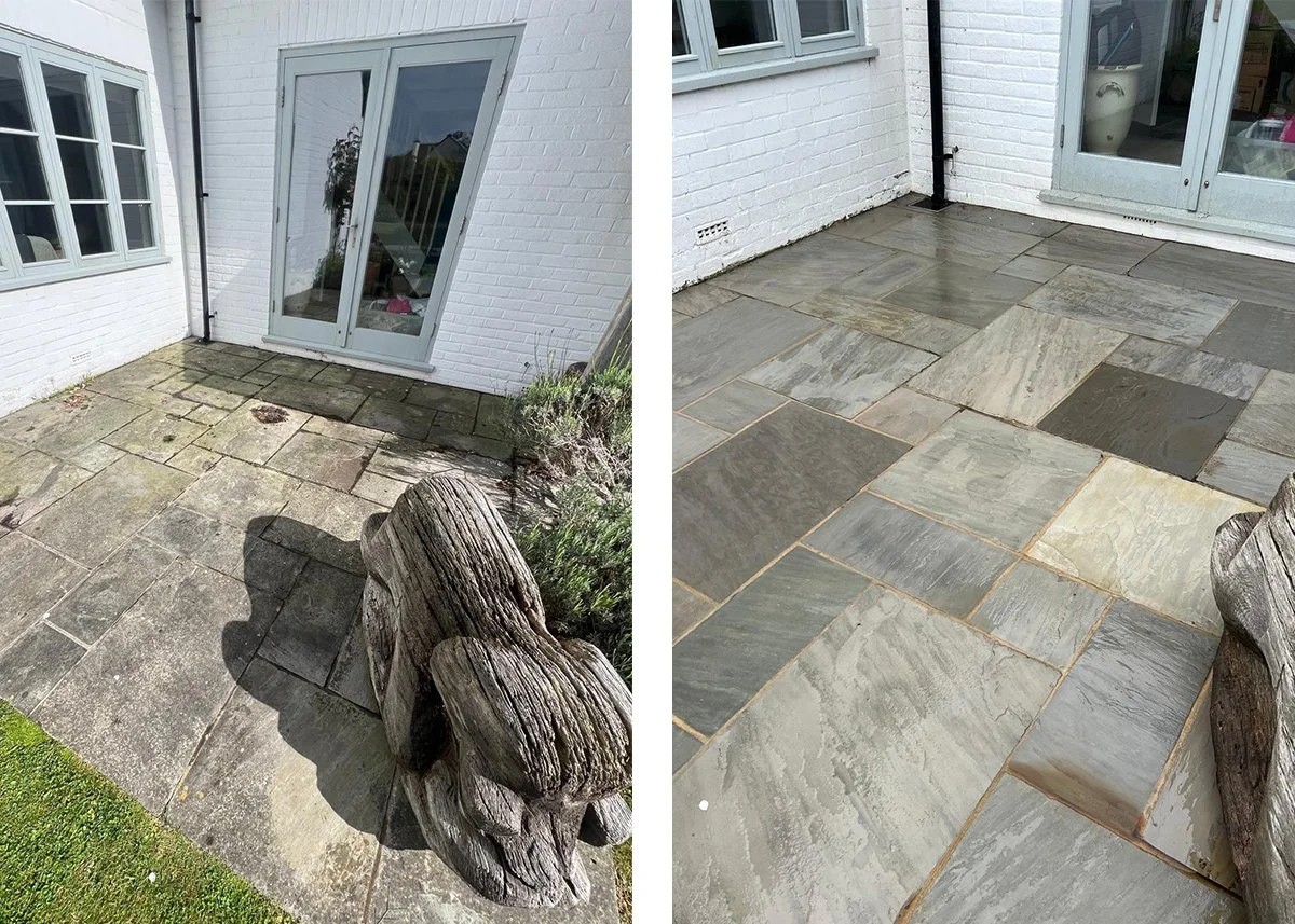 Patio pressure washing on a property in East Wittering